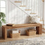 63" Solid Wood Entryway Shoe Bench, Farmhouse End of Bed Bench for 2-3 People