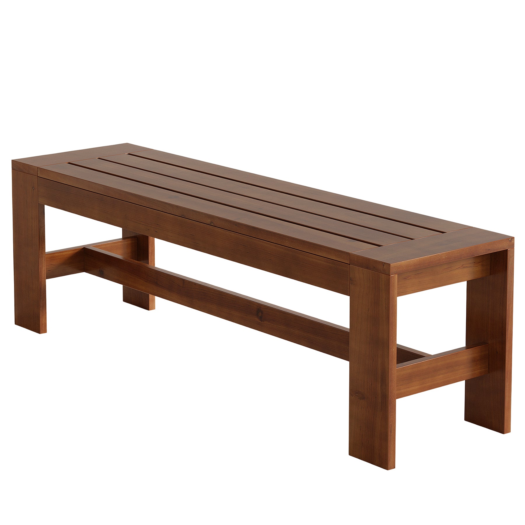 55.12" Solid Wood Entryway Bench, Farmhouse Indoor End of Bed Bench