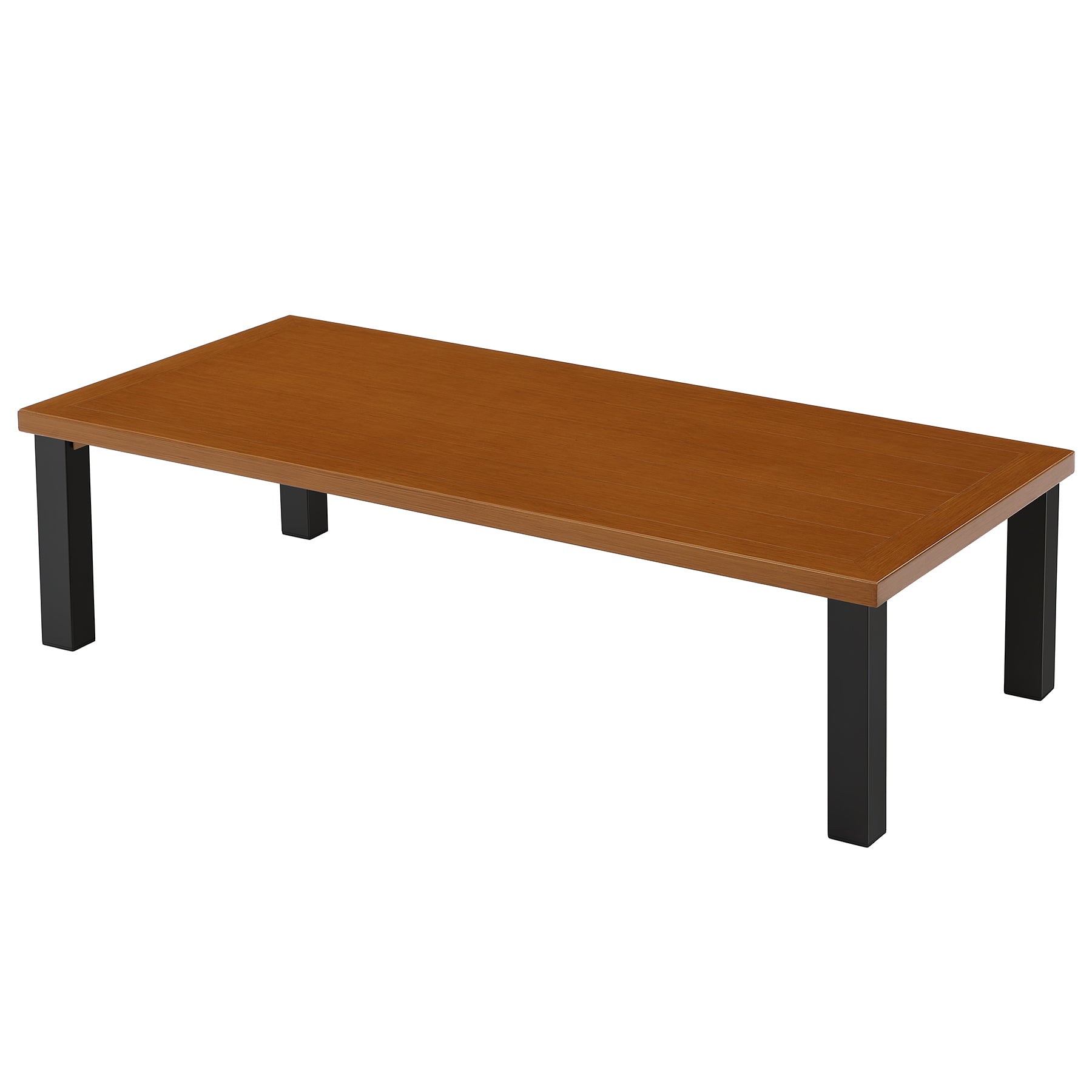 Rectangular Outdoor Coffee Table, 47" Patio Tea Table with Aluminum Frame