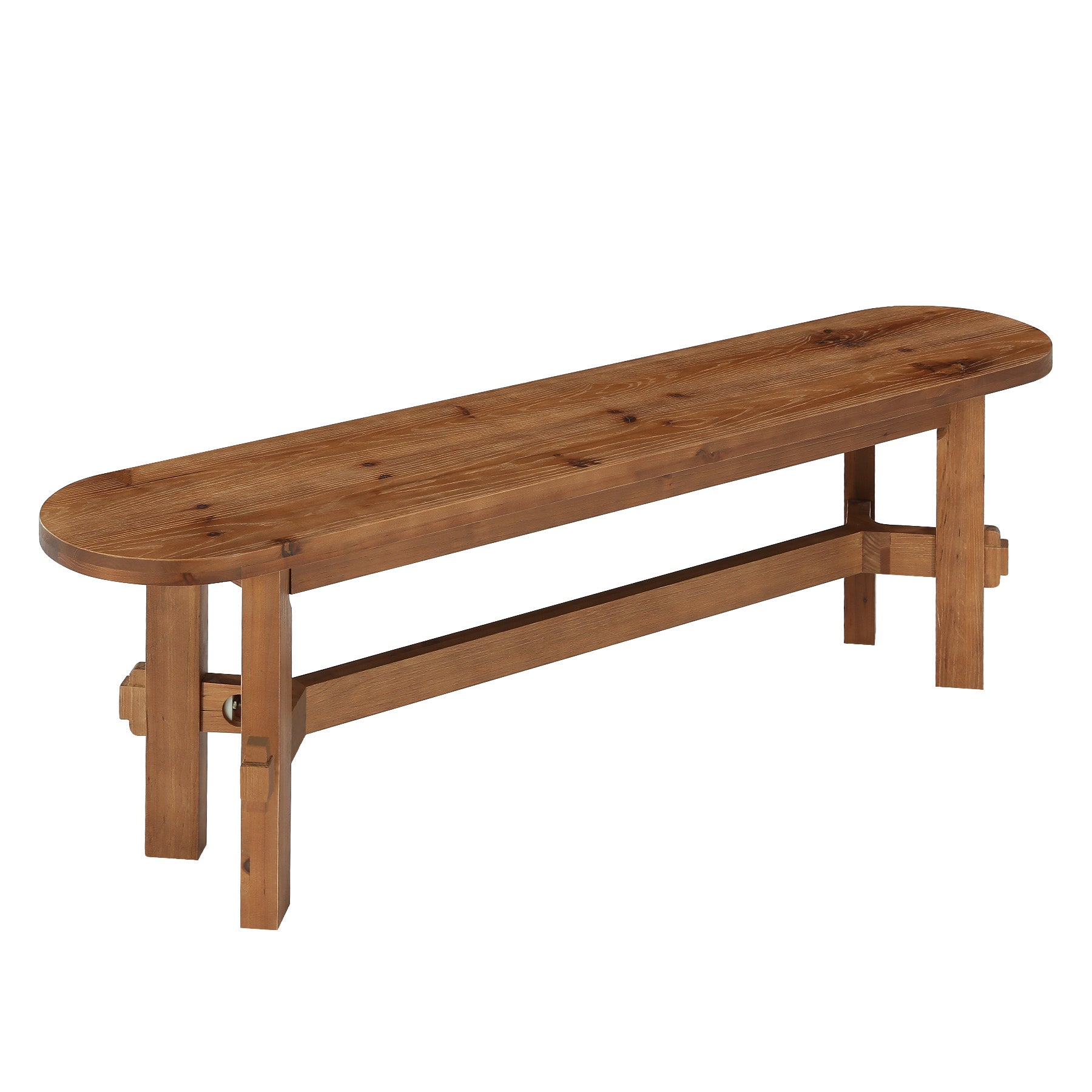 55" Solid Wood Dining Bench, Indoor Bench for Dining Table, End of Bed, Living Room