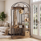 71.2" Wall Room Divider, Freestanding Wall Partition Screen with Metal Frame & MDF Shelves 3