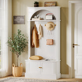 70.8" Hall Tree, 4-in-1 Entryway Shoe Storage with 5 Double Hooks 3
