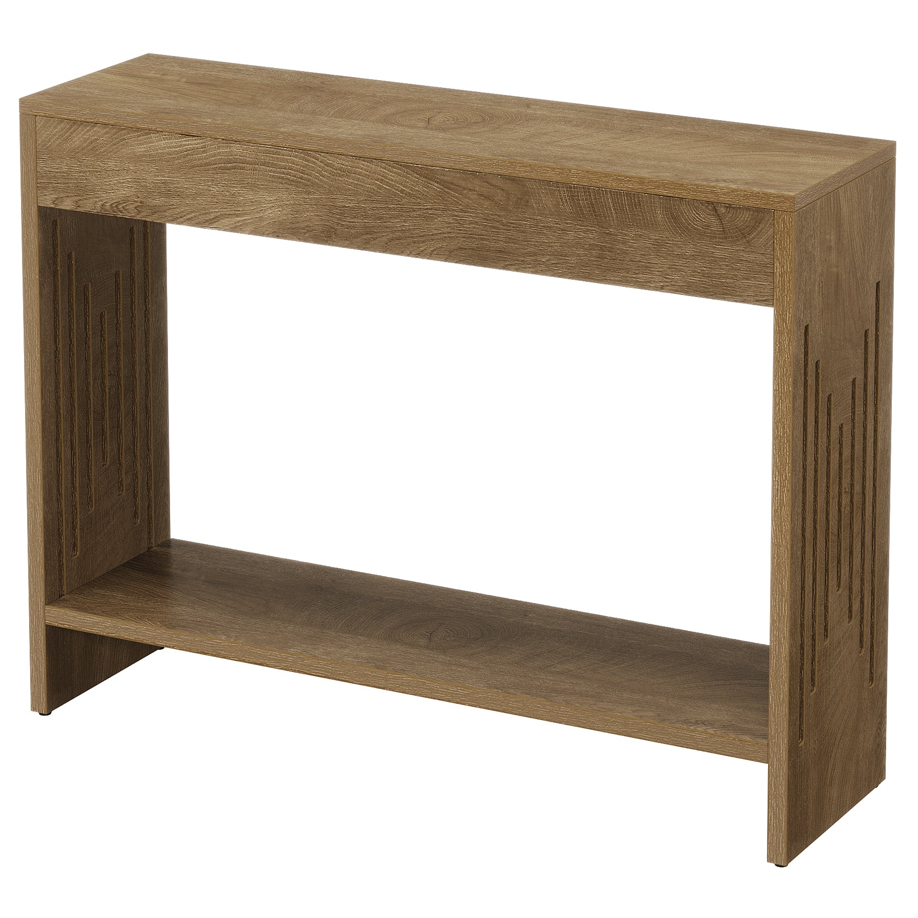 41.3" Farmhouse Console Table with 2-Tier Shelf, Narrow Sofa Table with Fluted Legs for Entryway or Behind Couch