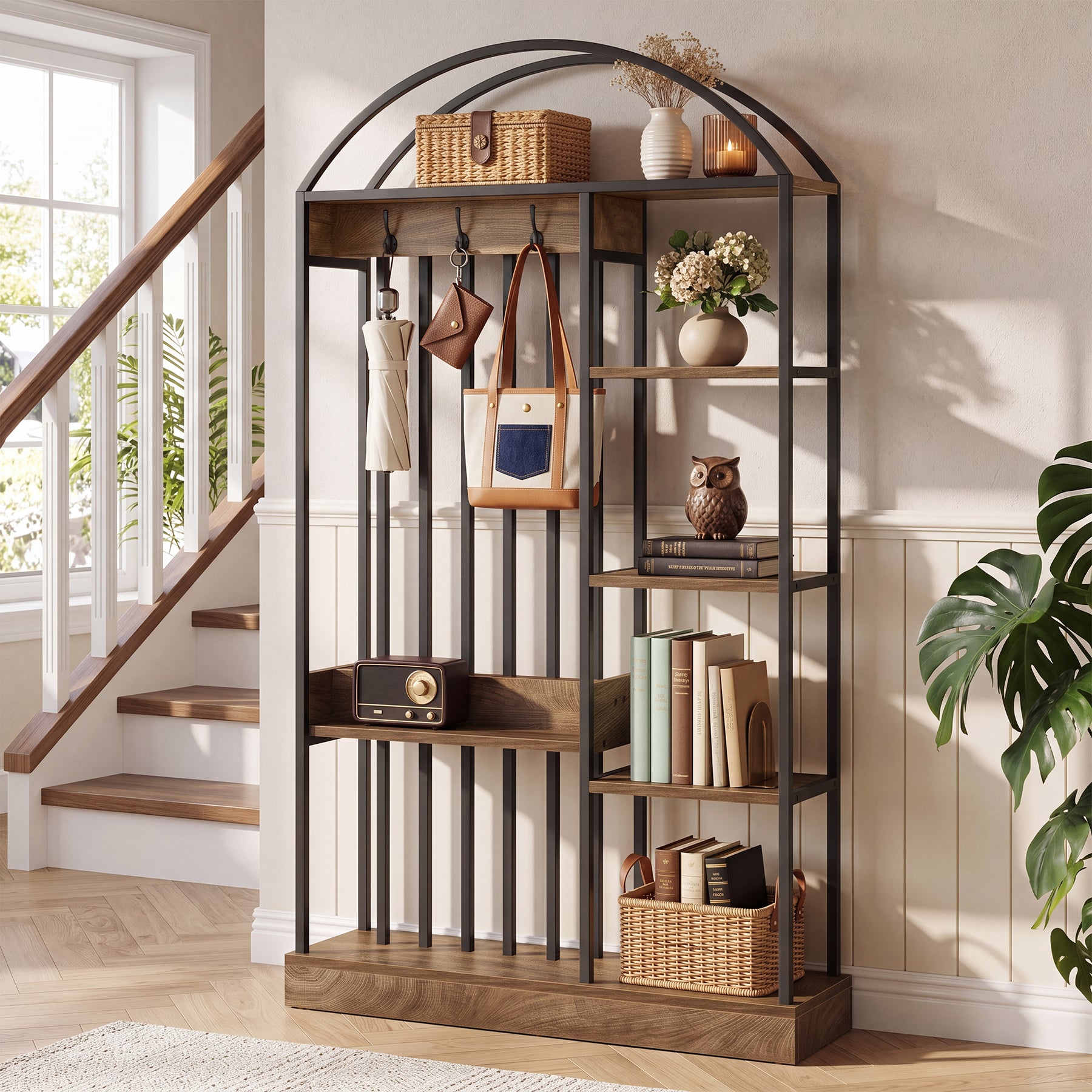 71.2" Bookshelf, 5-Tier Bookcase with Open Shelves & with Metal Frame for Home Office