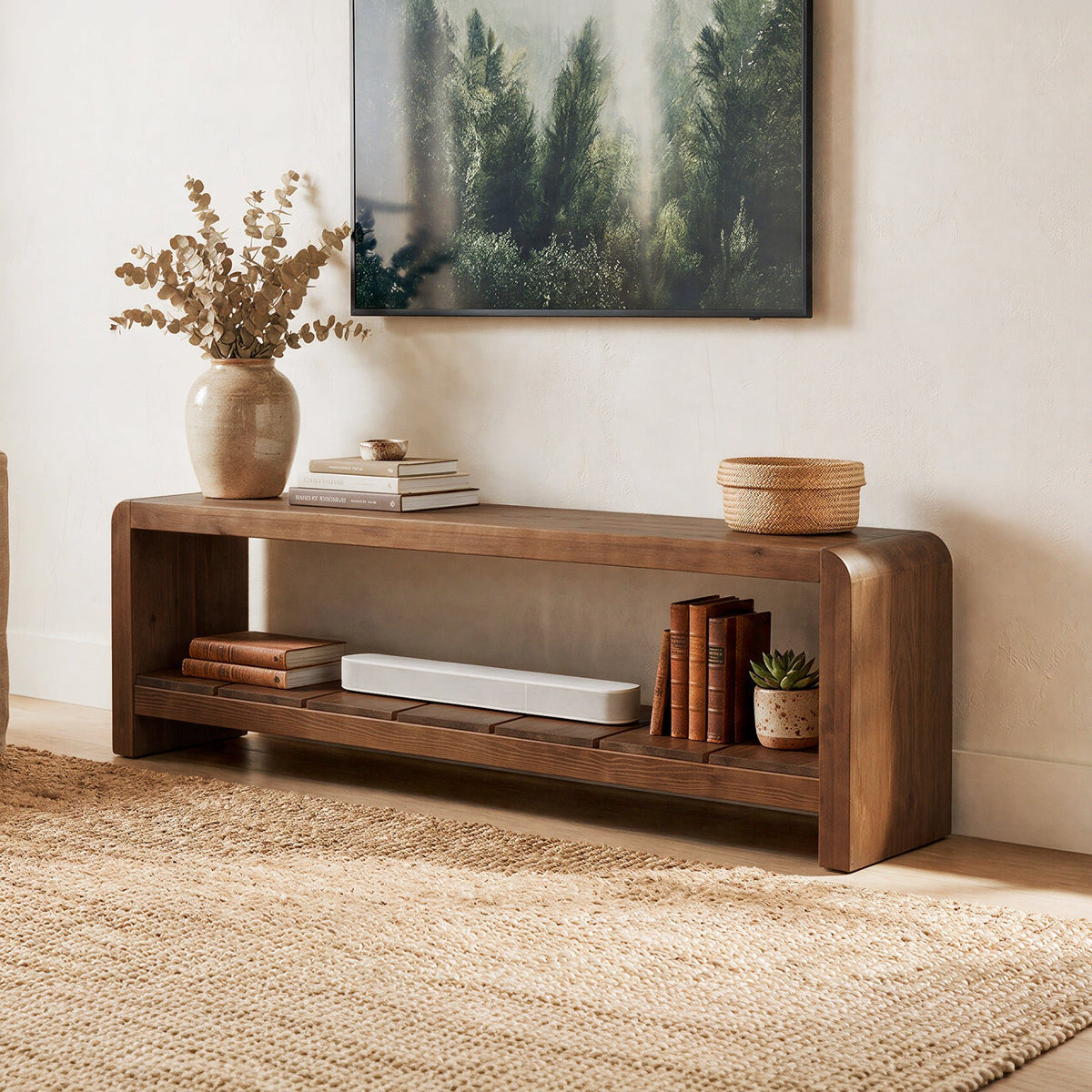 Solid Wood Tv Stand, Rustic Entertainment Center Media Console for Tv Up to 65"
