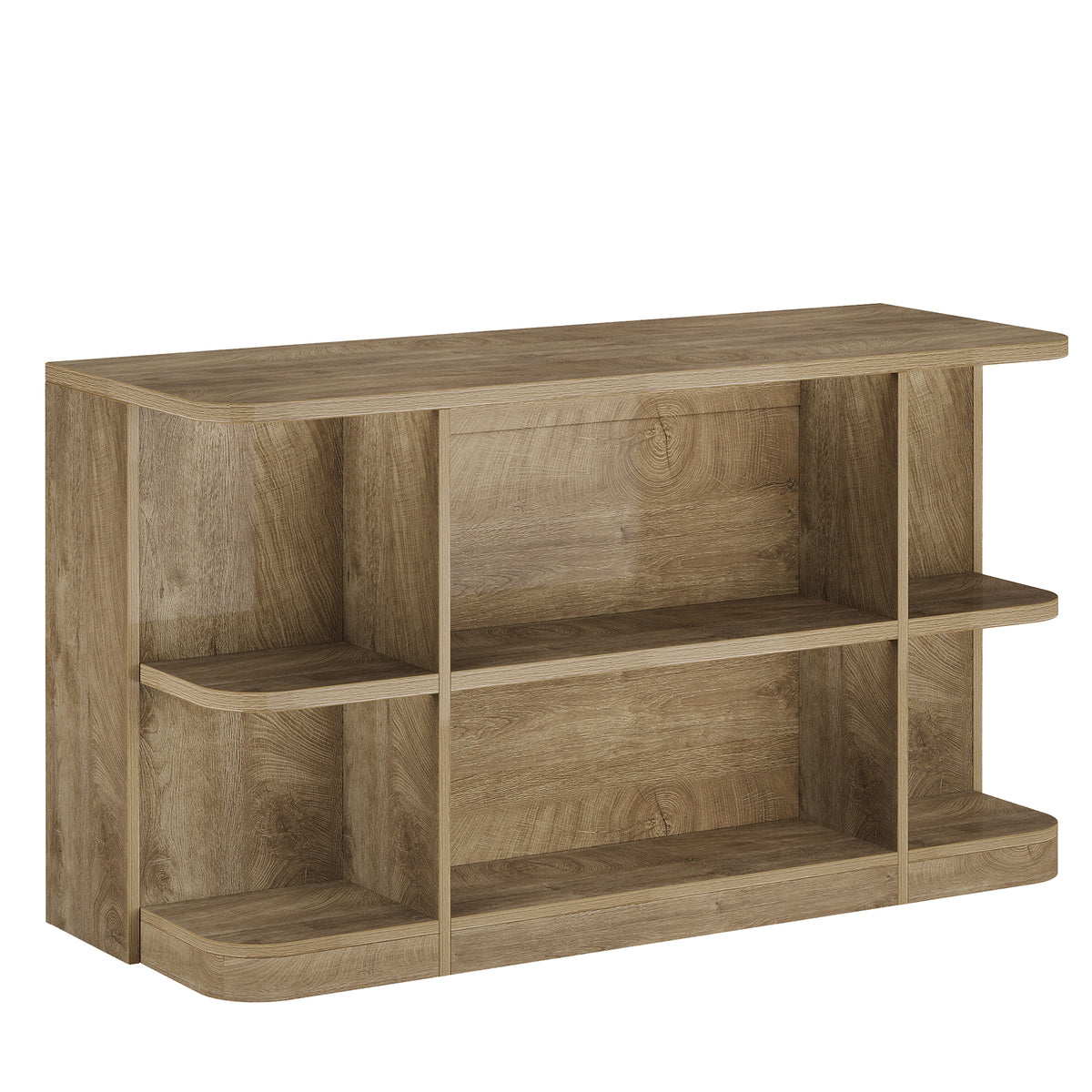 63" Kitchen Island with Storage Shelves & Seating Space, Stationary Island Table