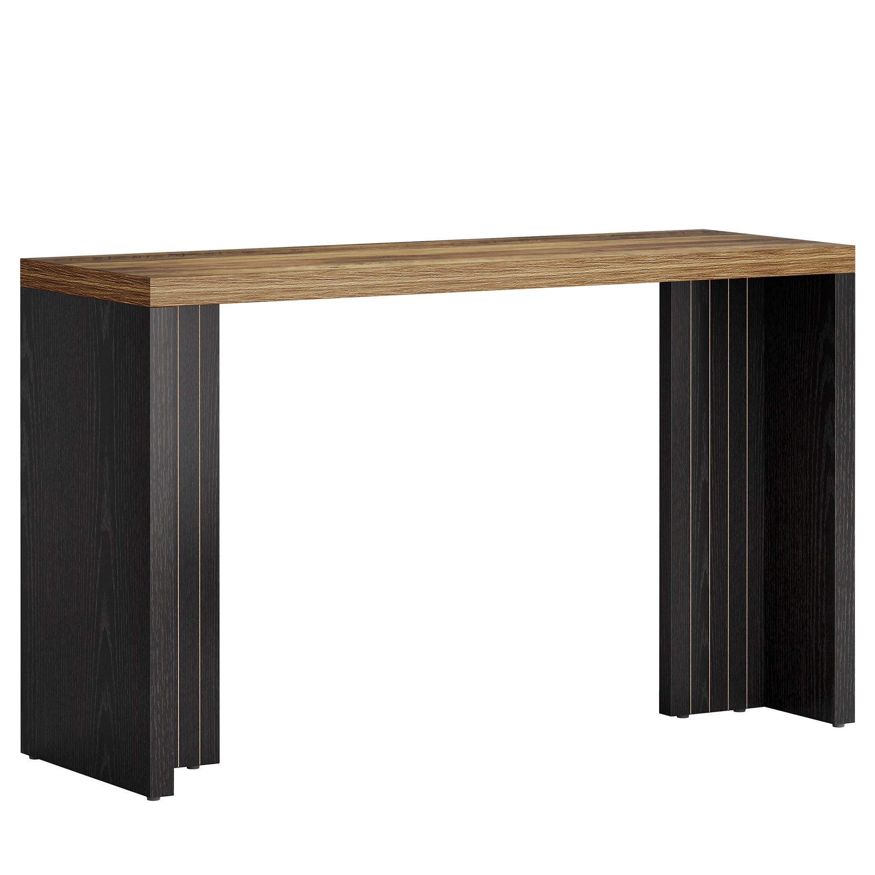 55" Counter Height Bar Unit with Faux Marble Top, Rectangular Home Pub Table