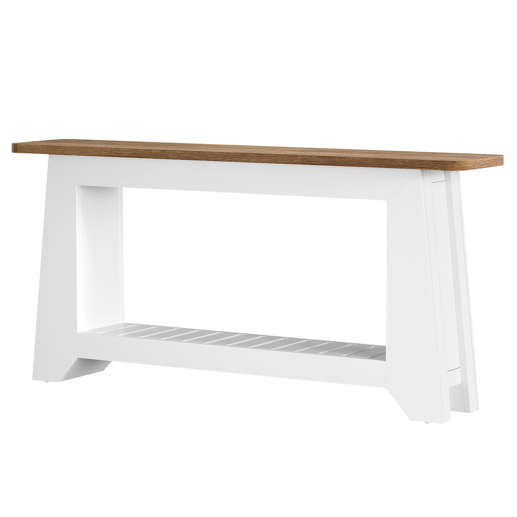 Tribesigns 63-Inch Console Table with Open Slatted Shelf, Modern Rustic Entryway Table for Hallway