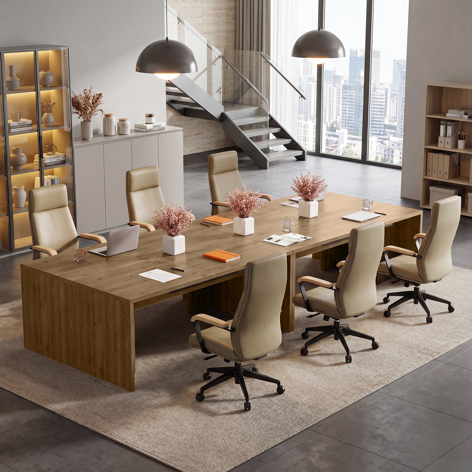 78" Solid Wood Computer Desk for 2 People, Double Desk with Large Tabletop for Home Office