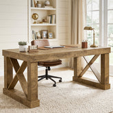 63" Executive Office Desk, Farmhouse Computer Desk with Heavy-Duty Frame for Home Office 3