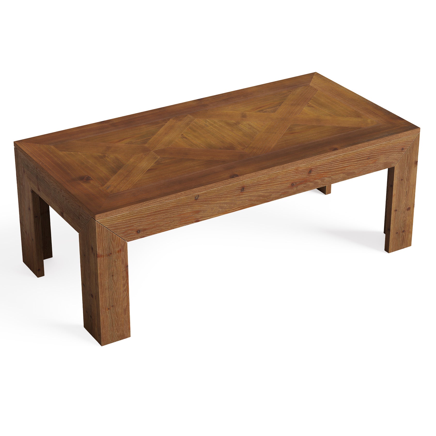 47" Solid Wood Coffee Table, Rectangular Center Cocktail Table