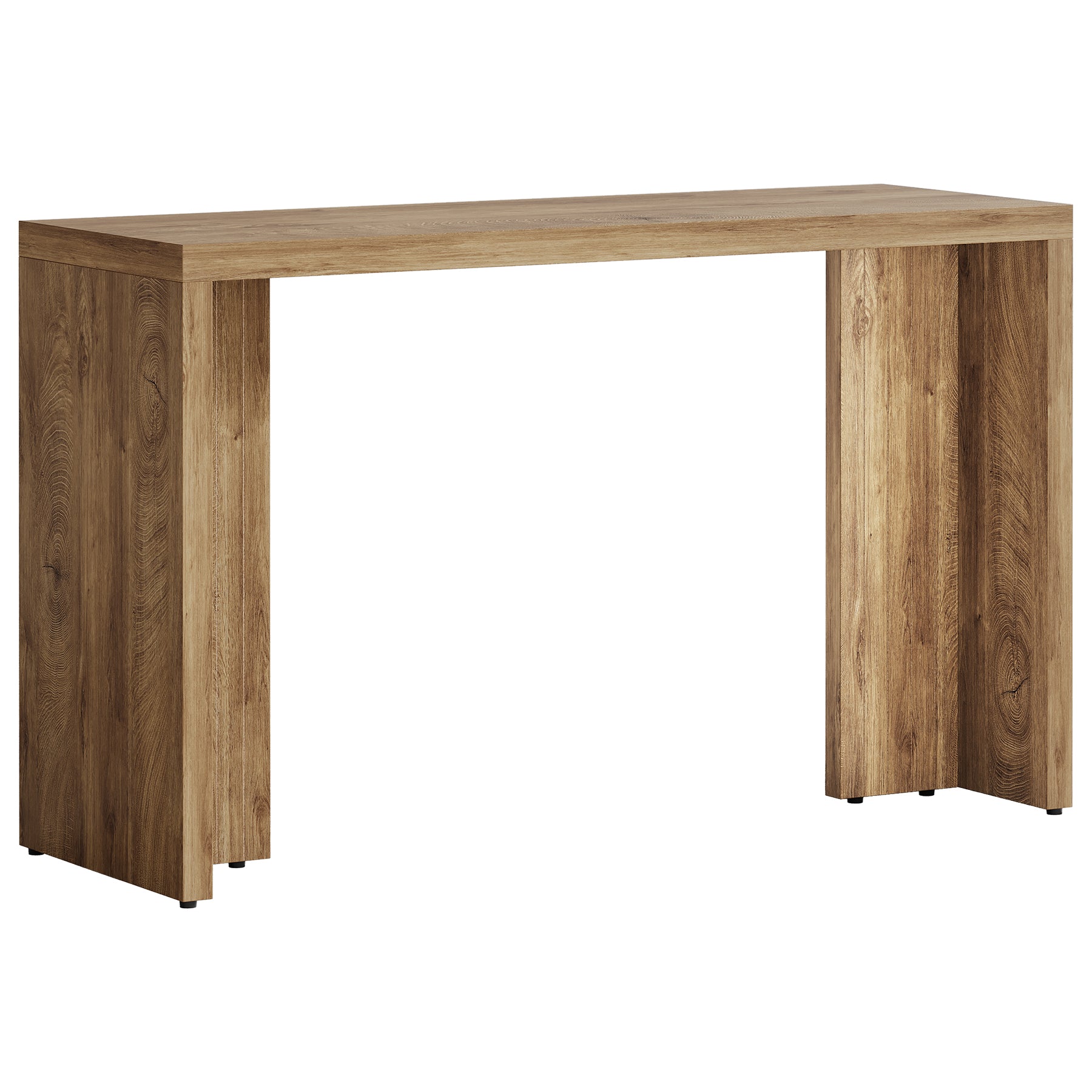 55" Bar Table, Moedern Counter Height Pub Table with Faux Marble Tabletop