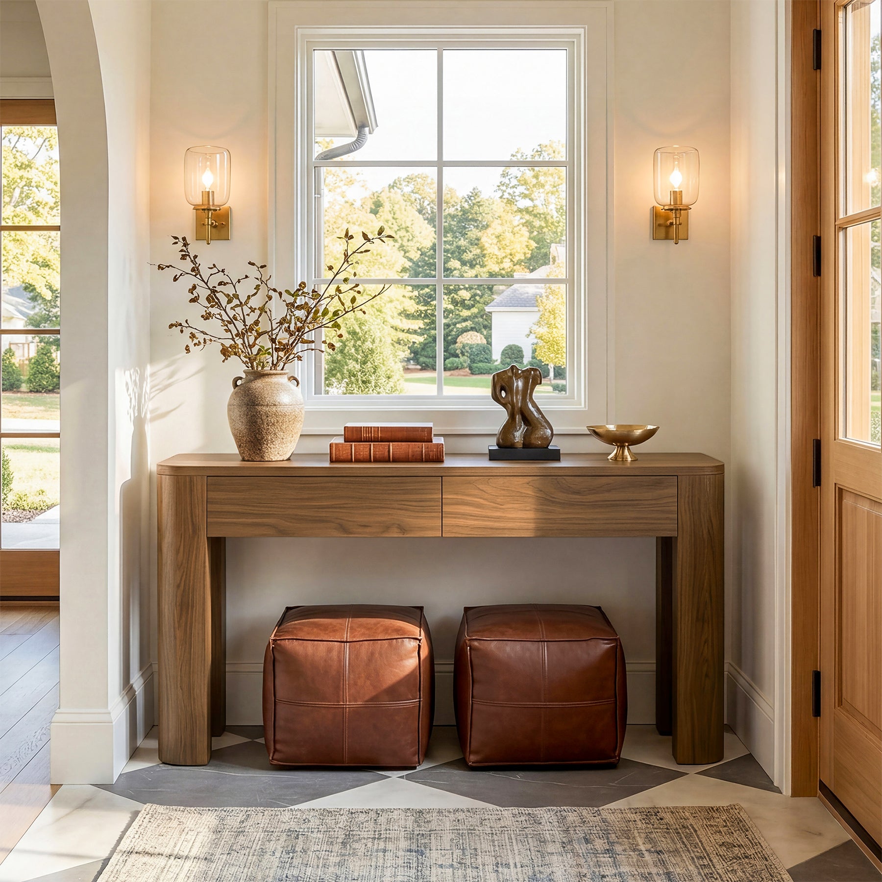 63" Console Table with Drawers, Narrow Entryway & Sofa Table with Storage for Behind Couch