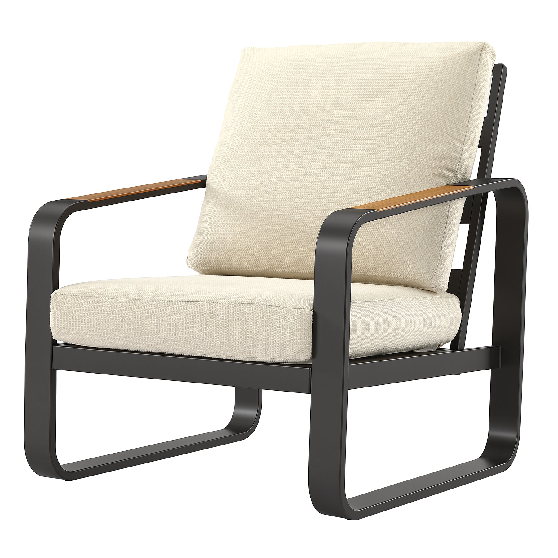 29.9" Wide Outdoor Patio Sofa, Modern Single Seat With Removable Cushions