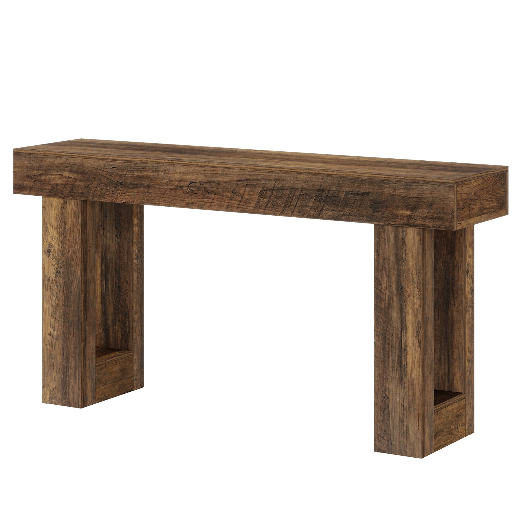 Wooden Sofa Table, 63-Inch Modern Console Table For Living Room