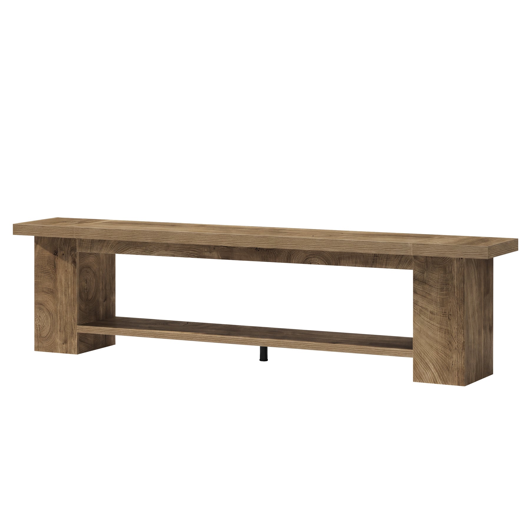 86.6" Extra-Long Entryway Bench, Farmhouse Shoe Bench with 2-Tier Storage