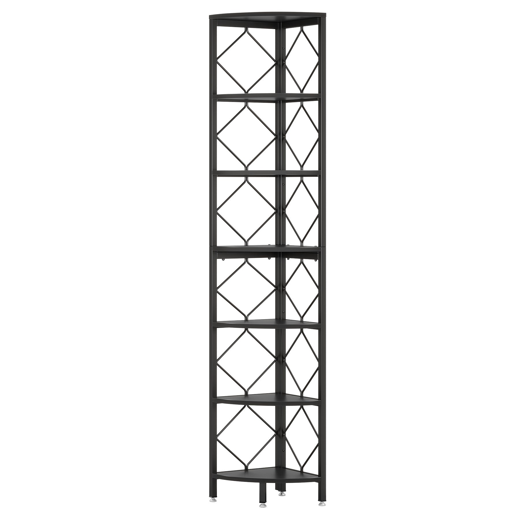 7-Tier Corner Shelf, 78.7" Corner Bookcase Slim Corner Storage Rack