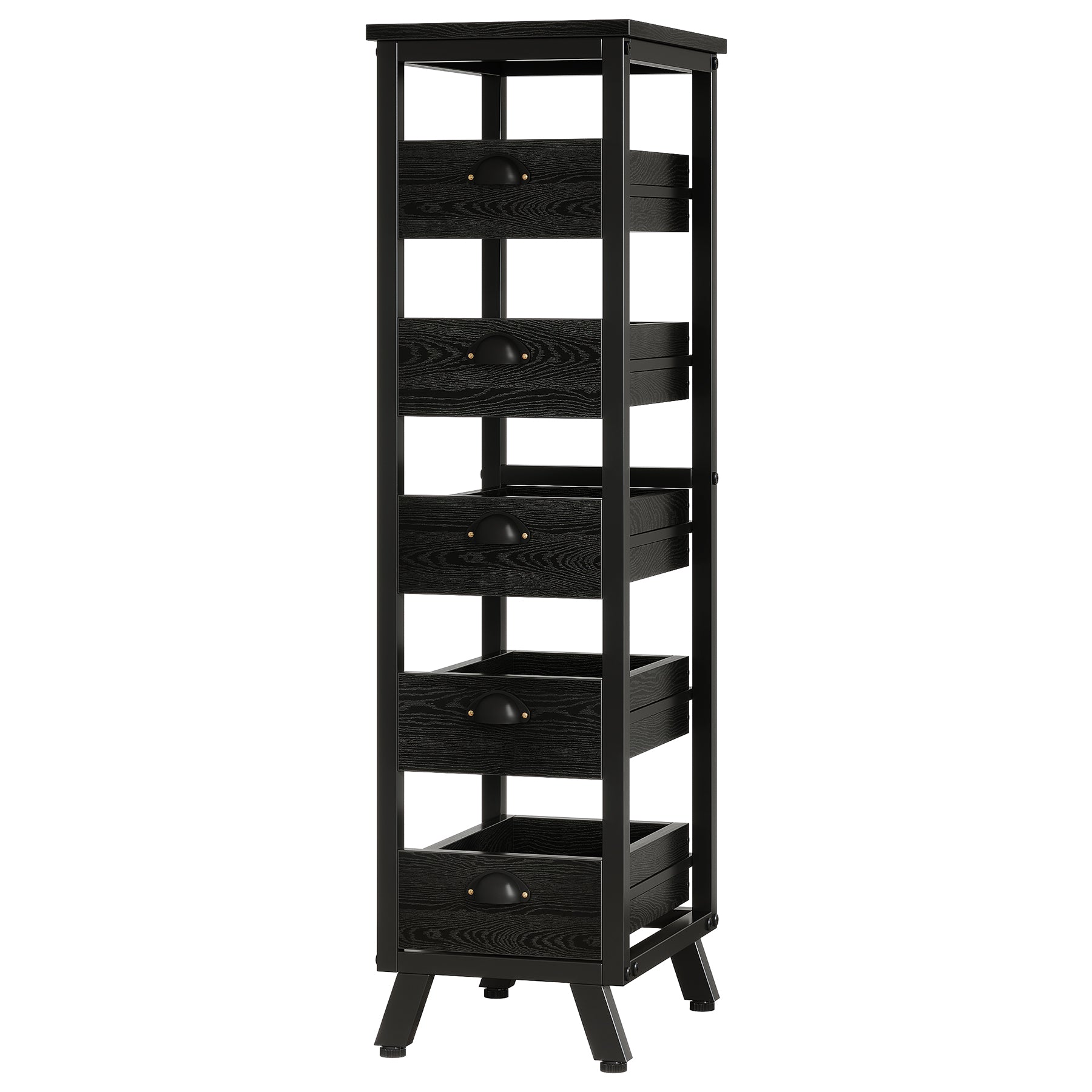 Tribesigns Wood Storage Rack, 5-Tier Fruit and Vegetable Basket