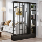 70.9" Wall Room Divider, Freestanding Wall Partition#Color_Black
