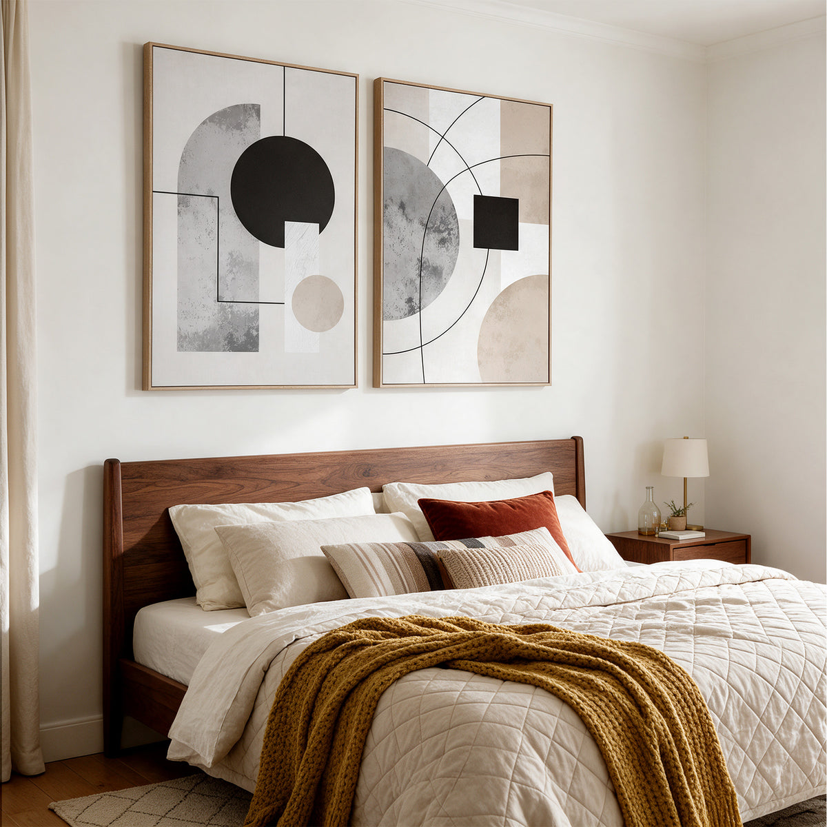 Large Wall Art Set of 2, 24x36 Framed Canvas Wall Decor for Living Room