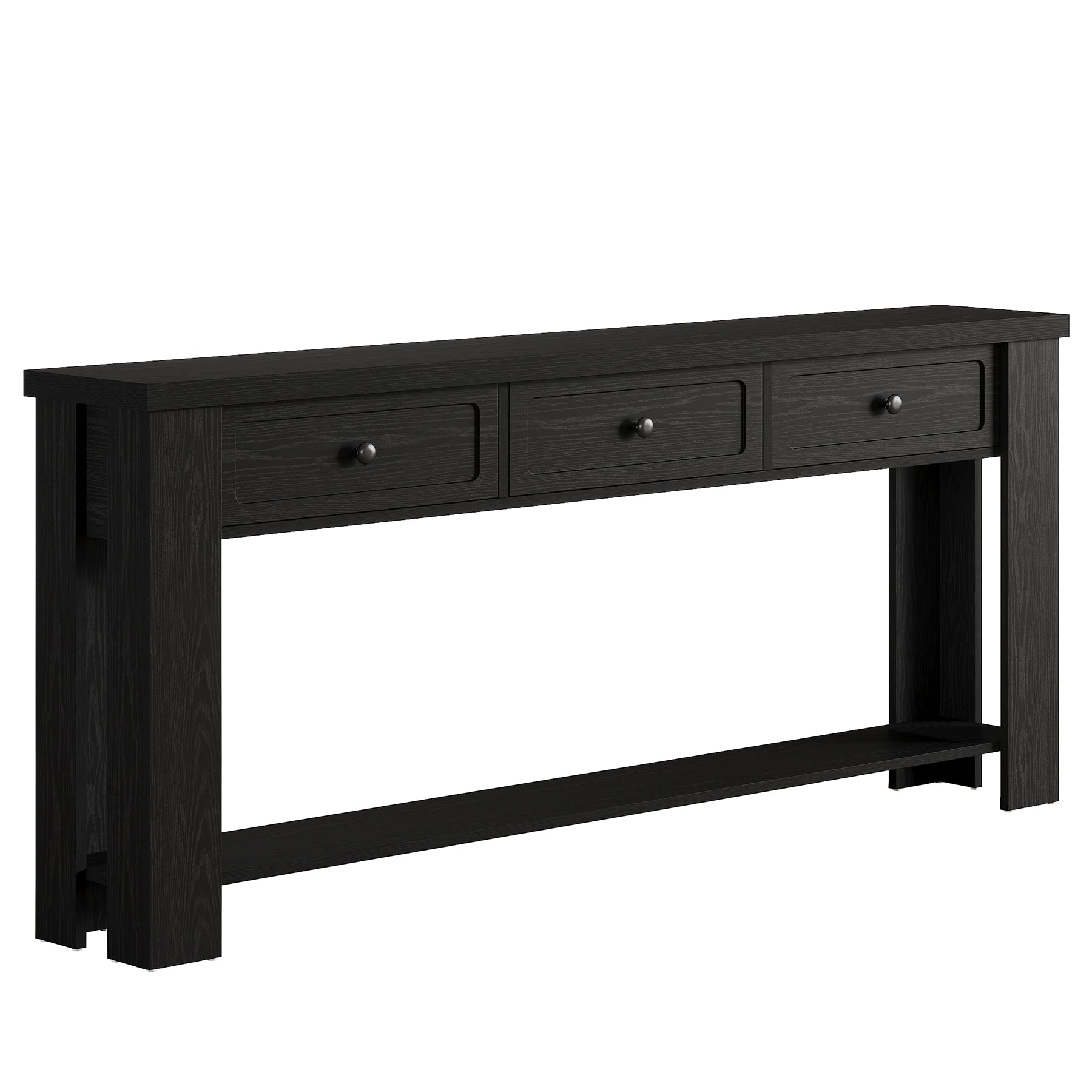 70.9" Extra-Long Console Table with 3 Drawers, Narrow Farmhouse Entryway Sofa Table with Shelf for Hallway or Behind Couch