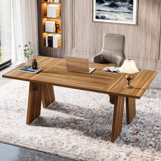 70.9" Executive Desk, Wood 6FT Conference Table Meeting Table Computer Desk