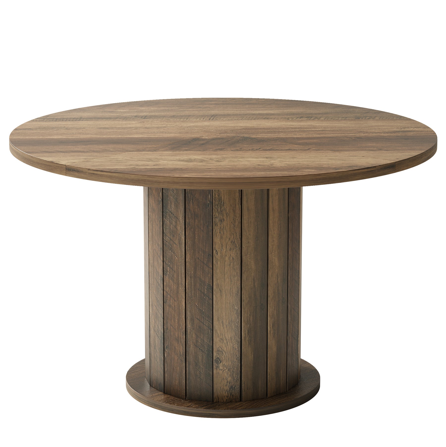 47" Round Dining Table with Pedestal Base, Farmhouse Kitchen Table for 4-6 People