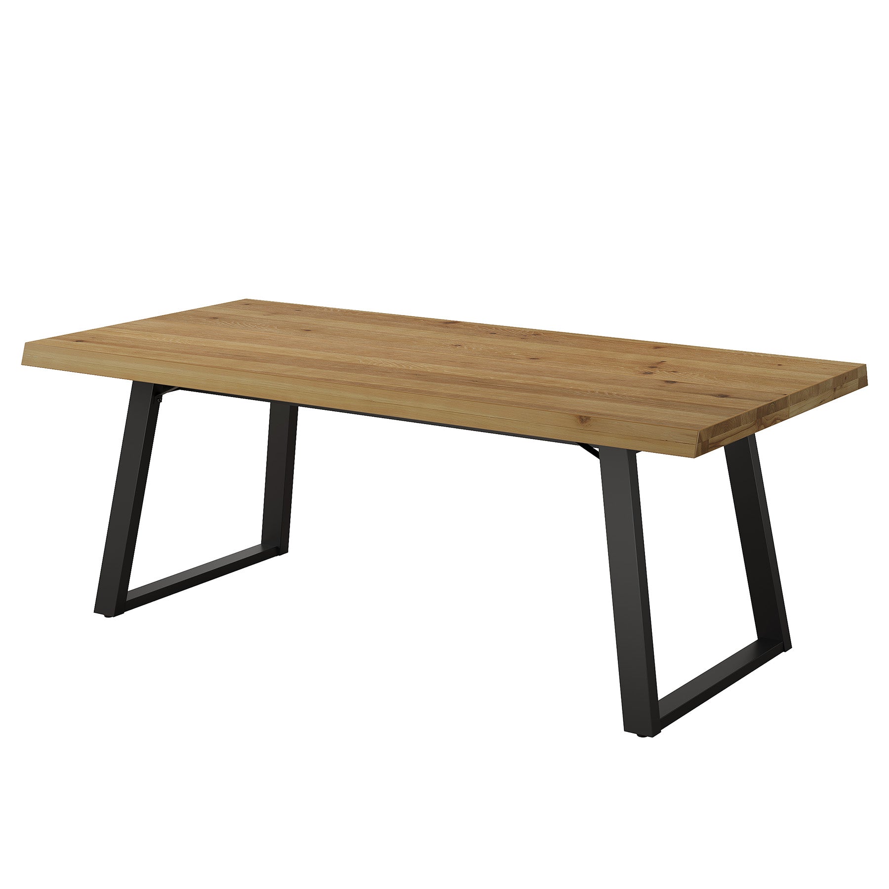 63" Solid Wood Conference Table, Farmhouse Computer Desk with Metal Legs