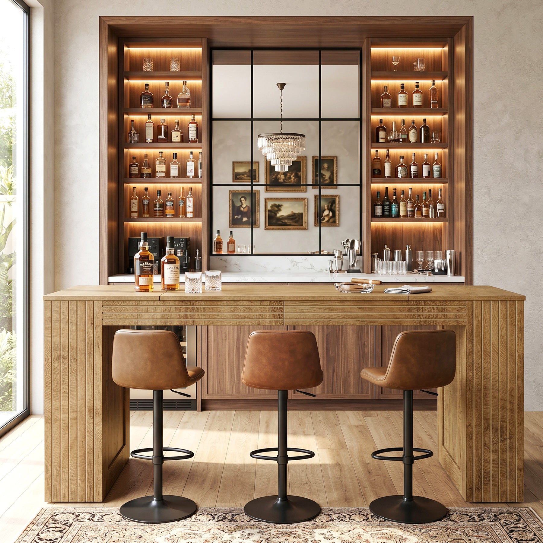 Tribesigns 62.99-Inch Counter Height Pub Table with Strong Frame, Farmhouse Bar Table for Kitchen(Only Table)