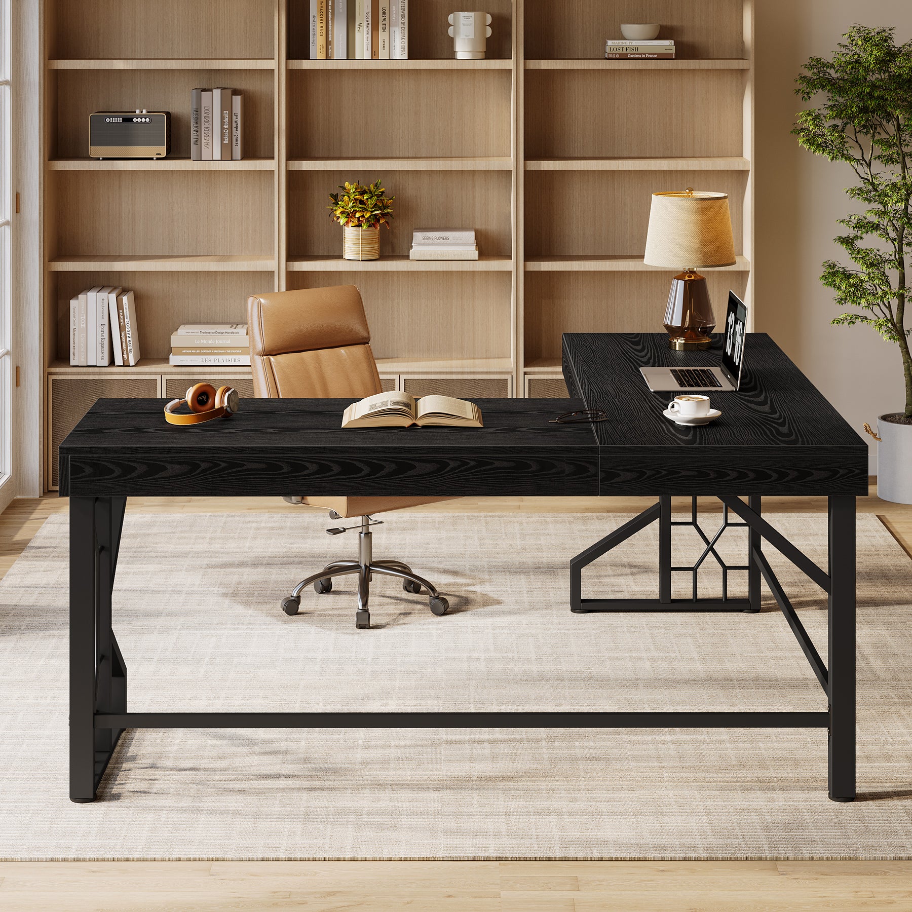 L-Shaped Desk, Modern Corner Computer Desk Gaming Table for Home Office