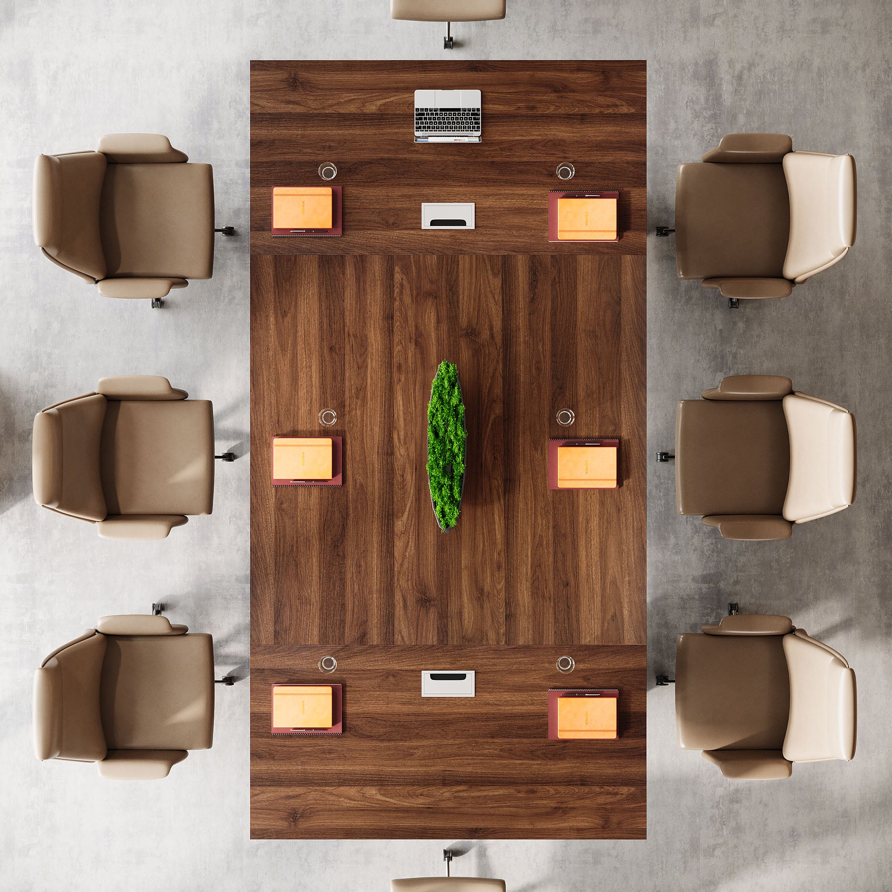 8FT Conference Table, 94.5" Meeting Table with 2 Cable Grommet  for 8-10