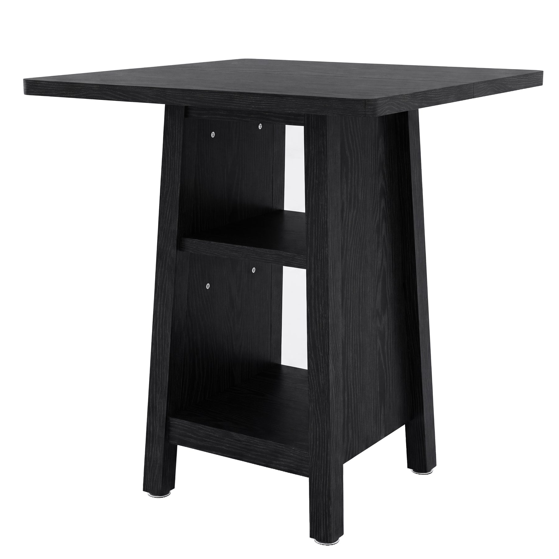 31.5" Kitchen Island with Storage, 3-Tier Square Counter Height Island Table
