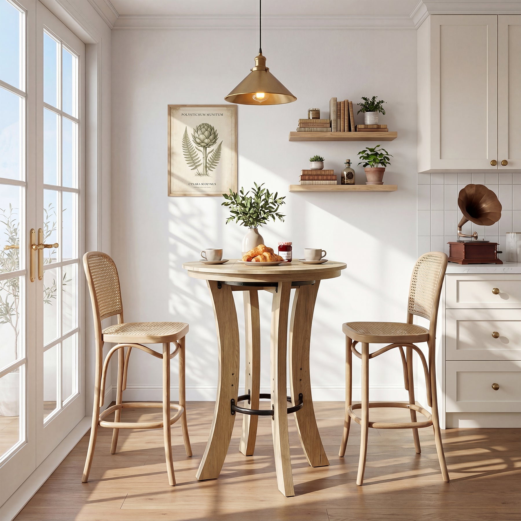Tribesigns 39.4-Inch Round Bar Table, Wood Pub Table for Small Spaces
