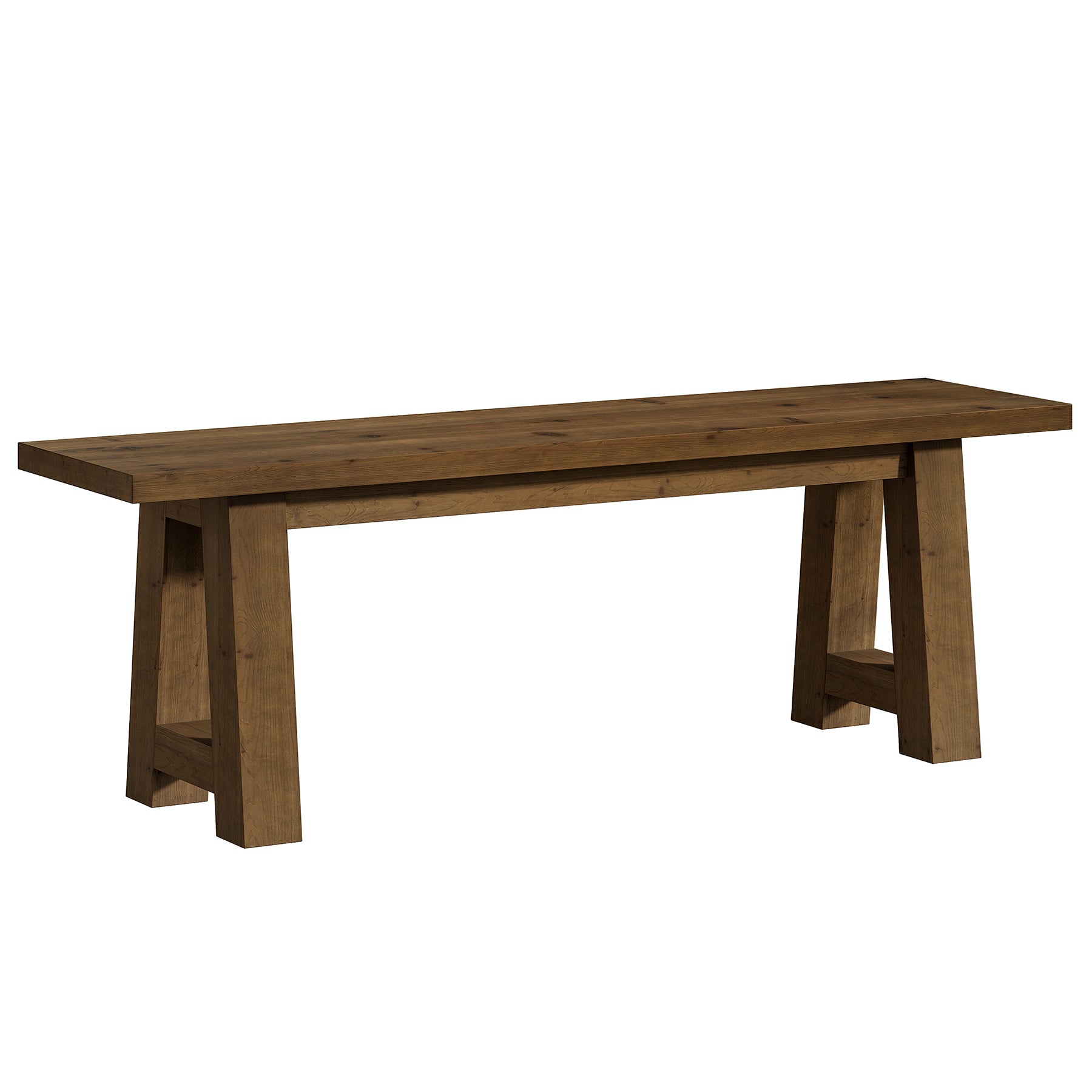 Solid Wood Dining Bench, 55" Entryway Bench with A-Shaped Legs