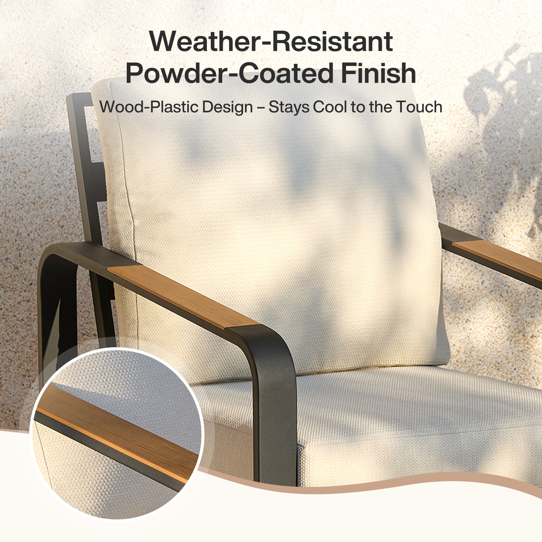 29.9" Wide Outdoor Patio Sofa, Modern Single Seat With Removable Cushions