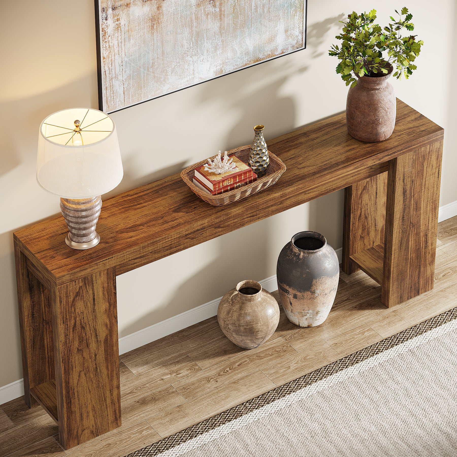 Tribesigns 70.9" Extra Long Console Table, Farmhouse Narrow Sofa Table for Entryway