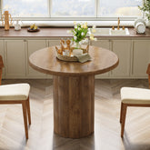 31.5" Dining Table, Small Round Kitchen Table with Sturdy Base for 2-4 3