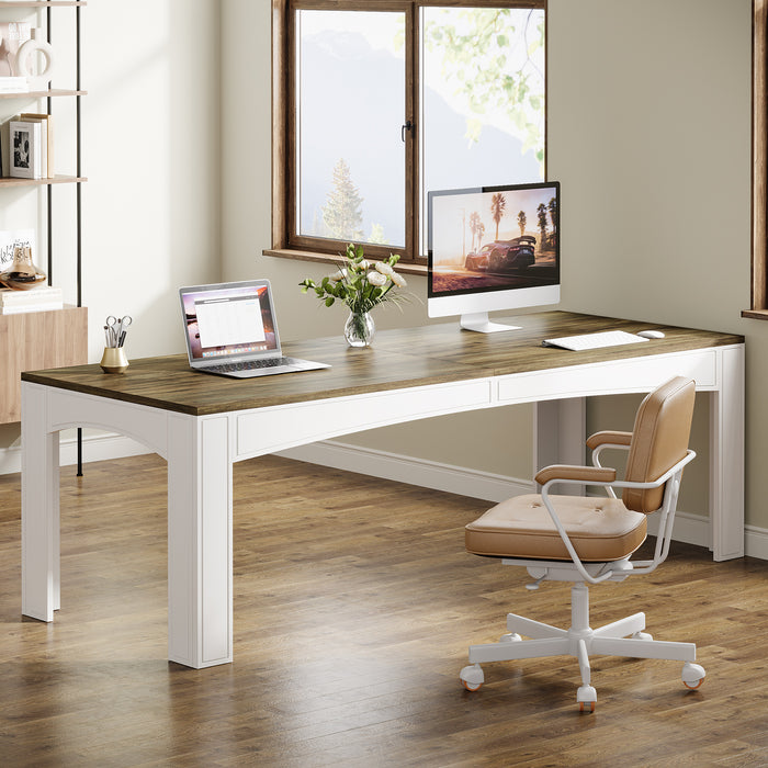 78.7" Two-Person Desk, Long Computer Desk Workstation Table