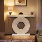 40" Console Table with Geometric Base, Modern Entryway Table Sofa Table