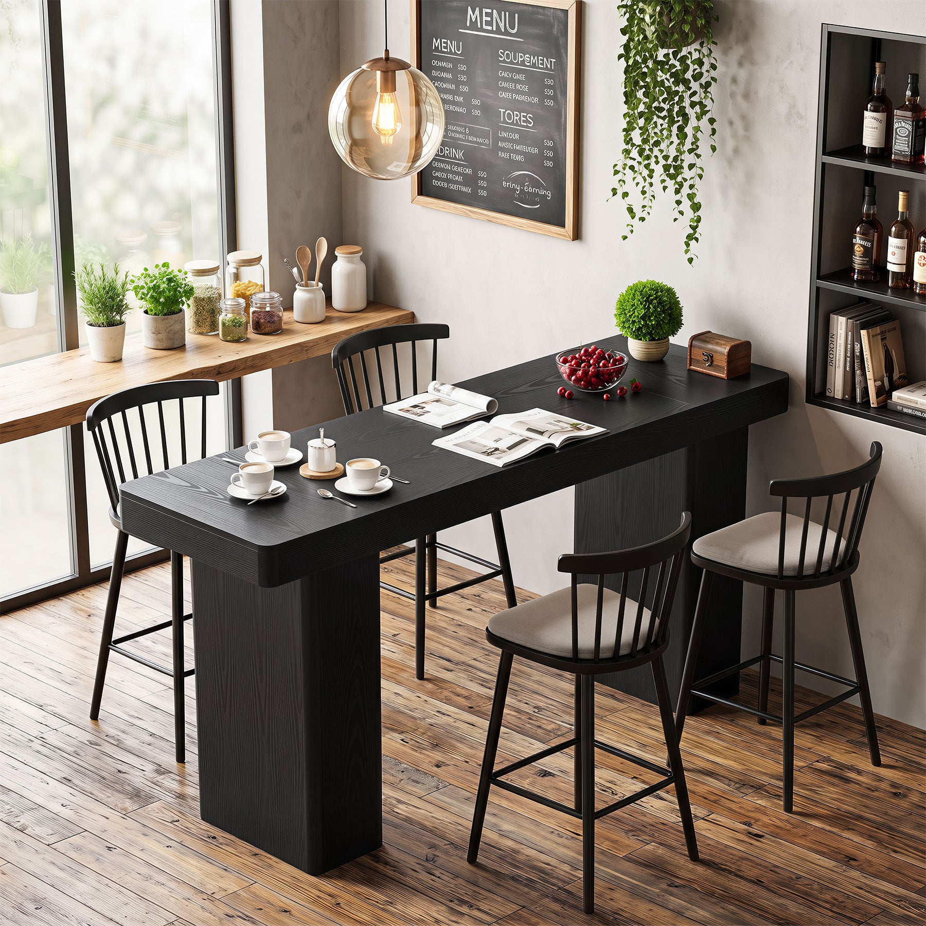 70.9" Bar Table, Modern Counter Height Home Pub Table for Dining Room