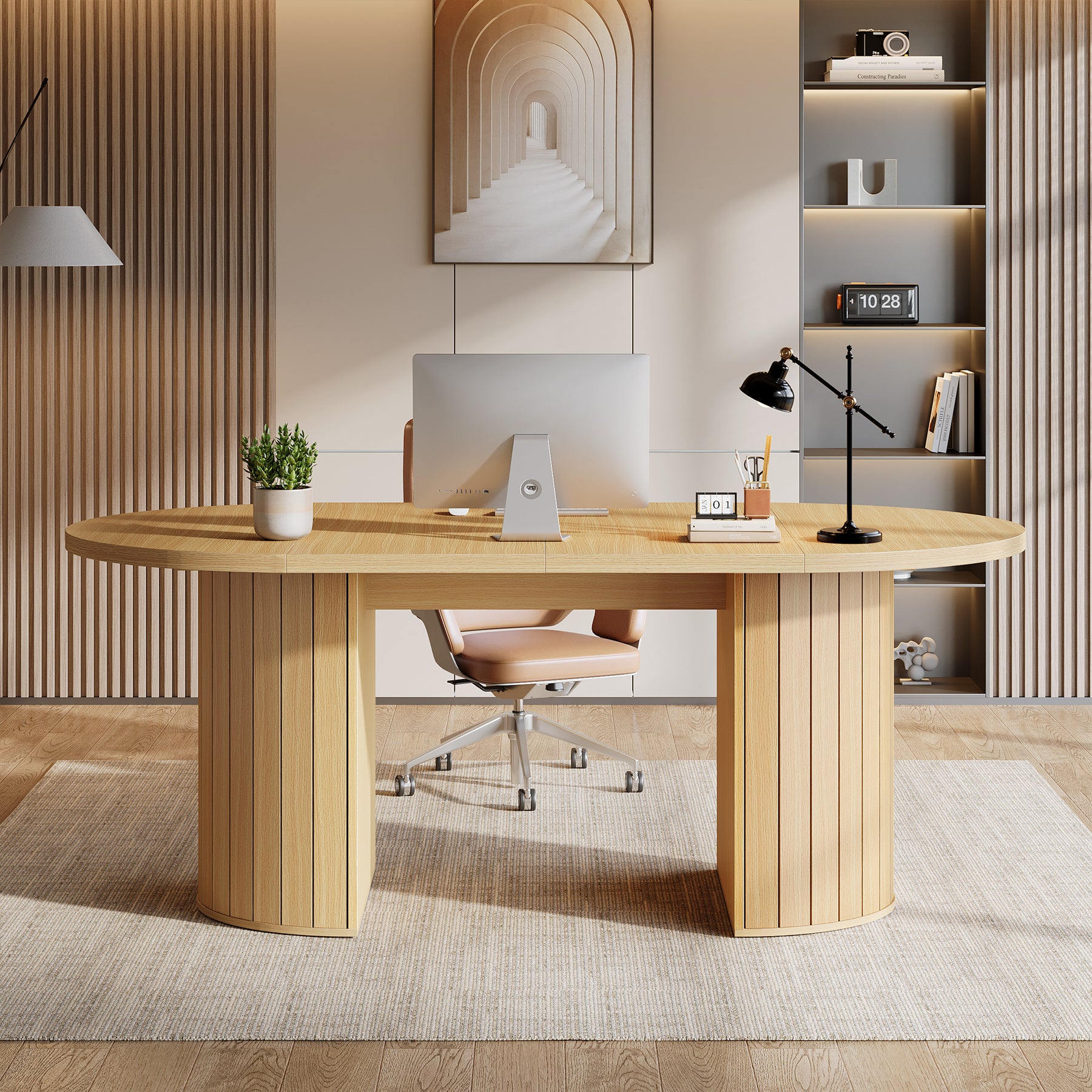 63" Executive Desk, Modern Home Office Desk 5ft Conference Table