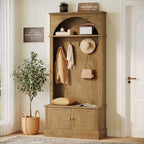 70.8" Hall Tree, 4-in-1 Entryway Shoe Storage with 5 Double Hooks