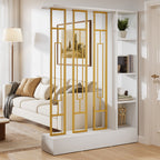70.9" Wall Room Divider, Freestanding Wall Partition with Display Shelves