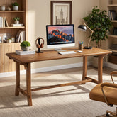 71" Rustic Executive Desk, Solid Wood Double Computer Desk, Home Office 3