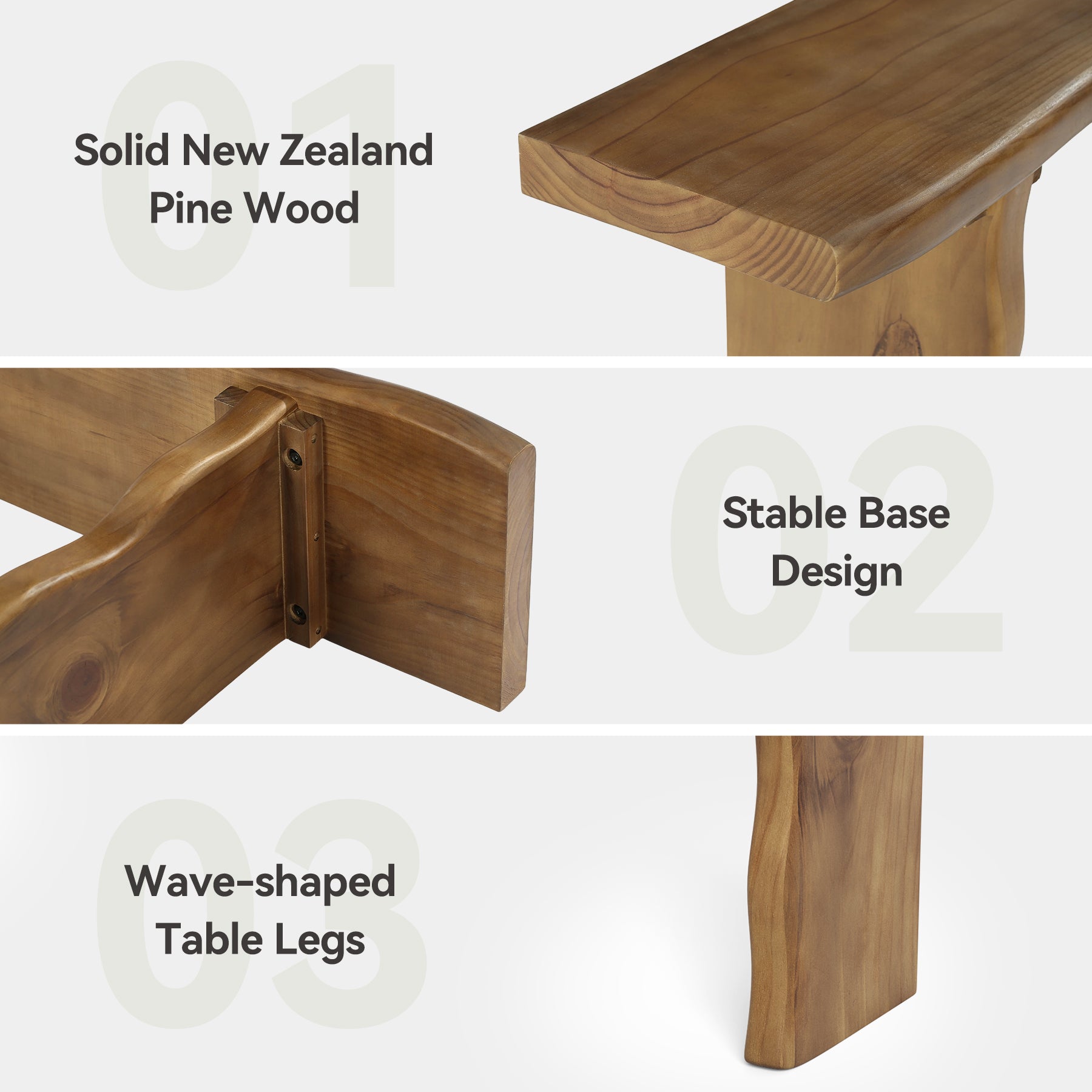 63" Solid Wood Console Table, Farmhouse Narrow Sofa & Entryway Table for Behind Couch or Hallway