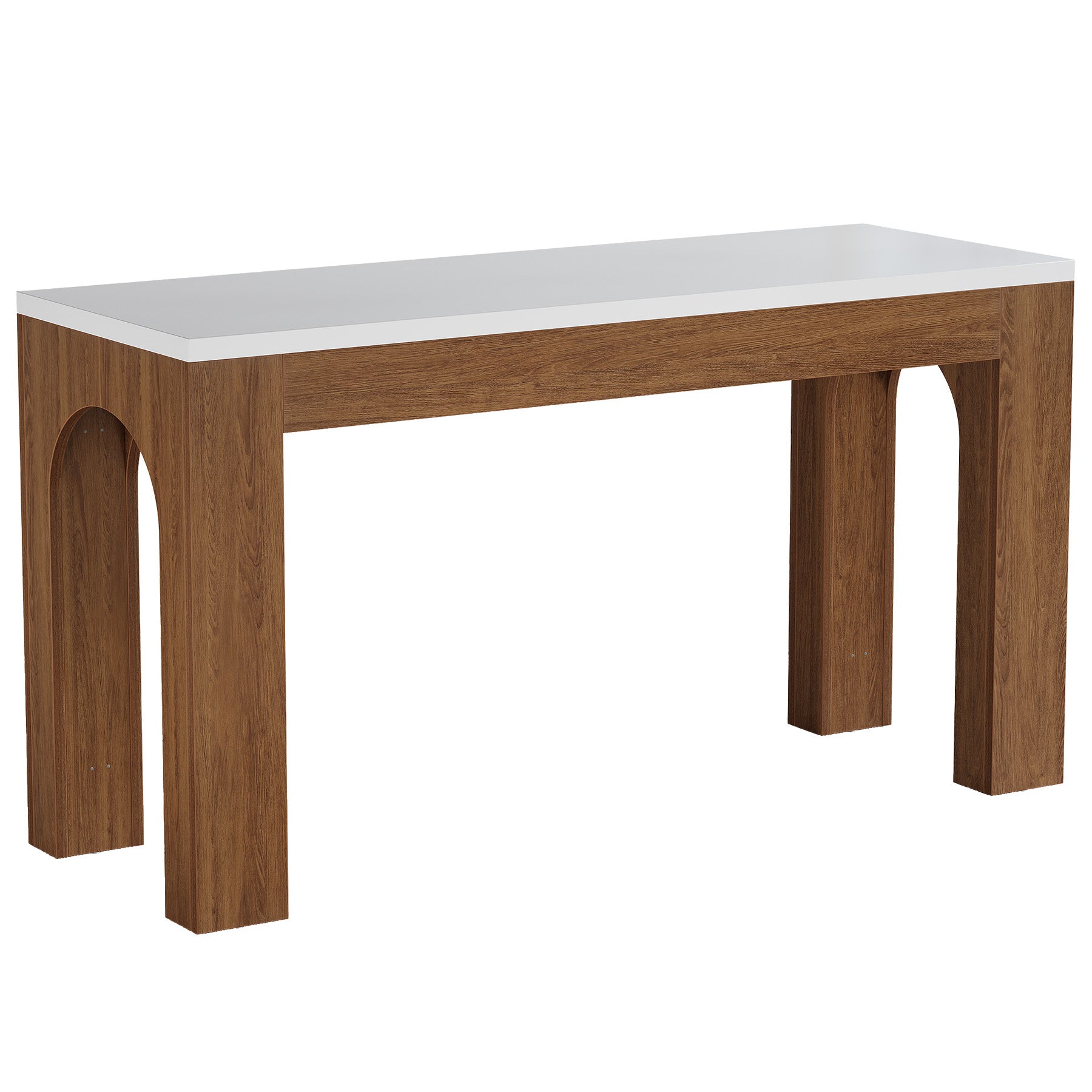 63" Modern Bar Table, Rectangular Counter Height Pub Table with Arched Leg