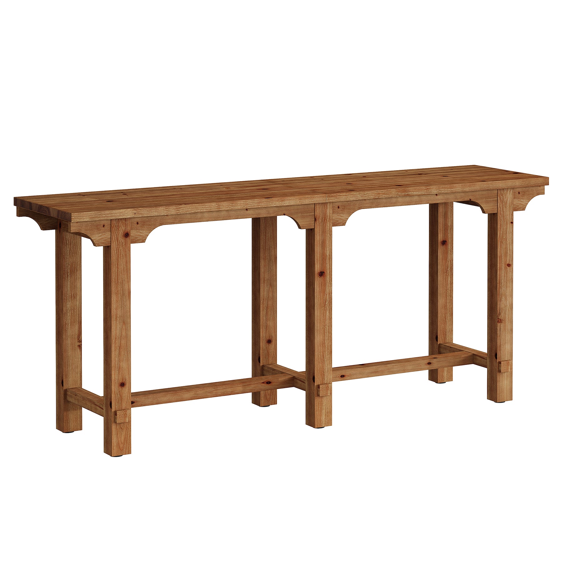 79" Extra Long Bar Table for 6-8, Counter Height Solid Wood Pub Table, Narrow High Top