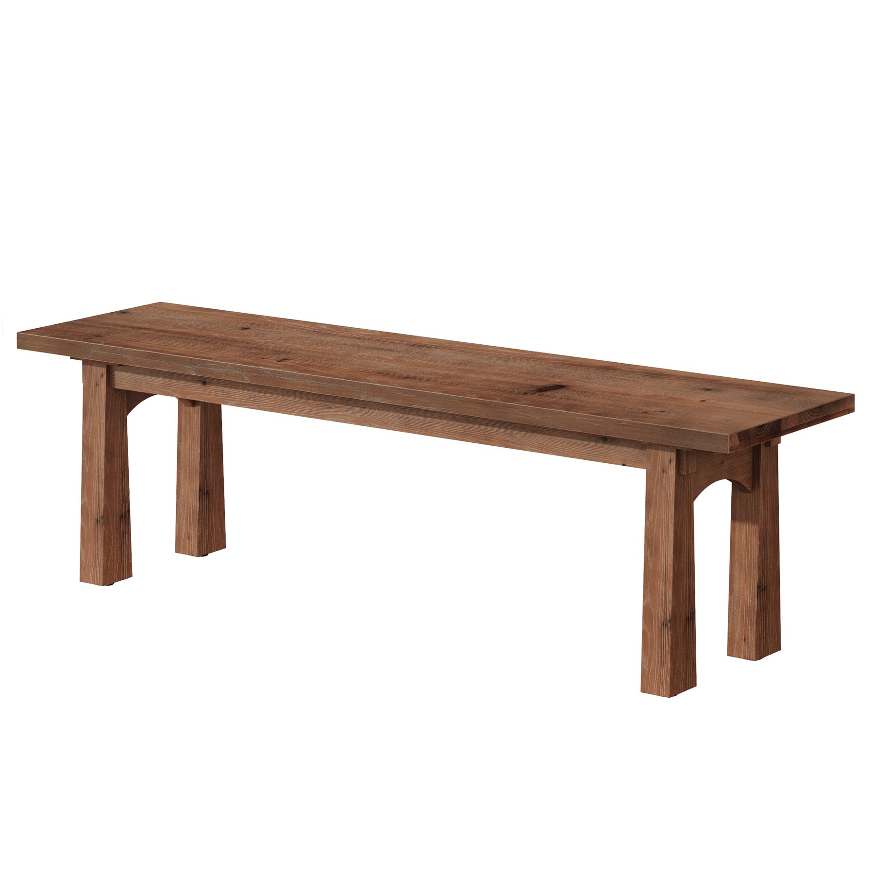 55" Solid Wood Entryway Bench, Farmhouse Shoe Bench End of Bed Bench, Easy Assembly