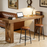 63" Bar Table, Rectangular Counter Height Pub Table with X-Shaped Frame 3