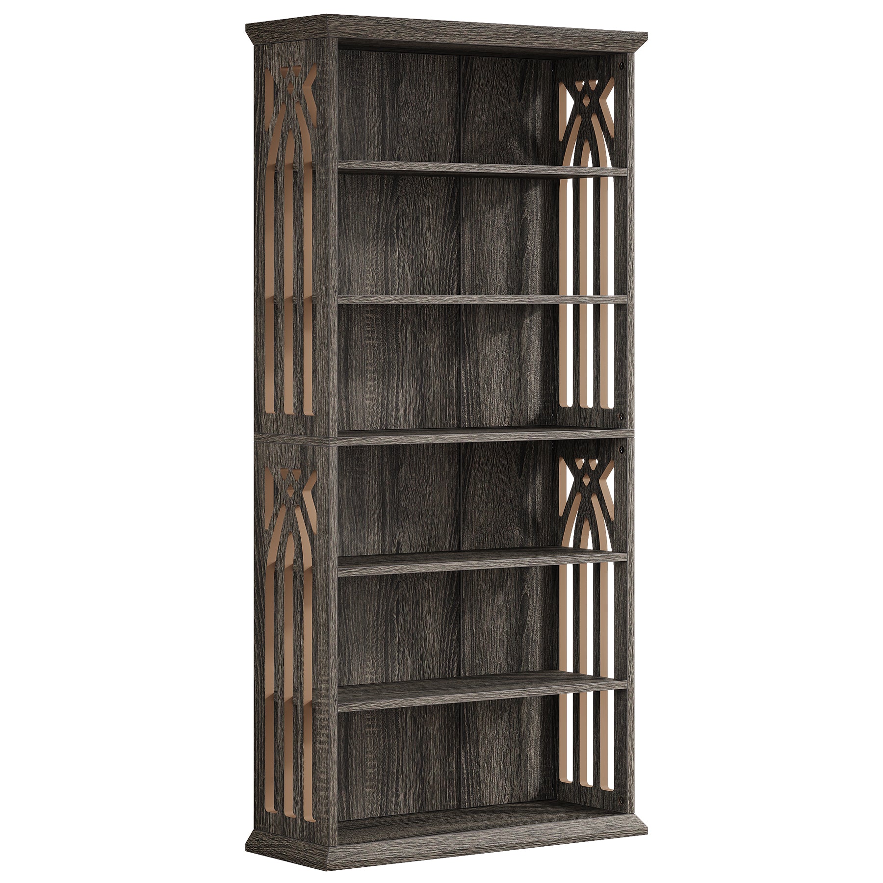 6-Tier Bookshelf, 75" Bookcase Display Shelves Storage Etagere